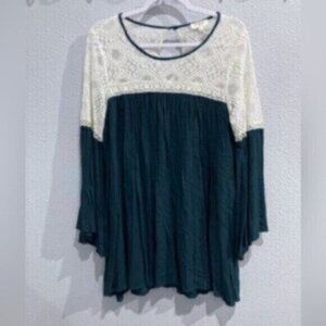 🔴 3 For $30! Umgee Boho Cottagecore Prairie Lace Crochet Mod Tunic